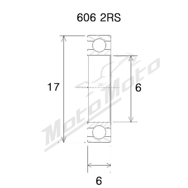 BLACK BEARING B5 guolis 6x17x6 mm 606-2RS