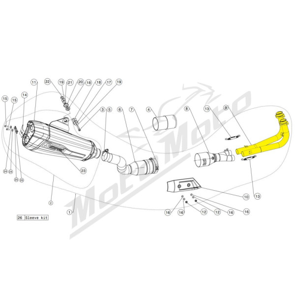 AKRAPOVIC Header Stainless Steel Yamaha XP 530 T-max 17-19