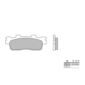 BREMBO Motorolerio anglies keramikos stabdžių trinkelės KAWASAKI J125-300, KYMCO DINK-X/ DOWNTOWN/ DTX/ MILER/ PEOPLE/ SUPERDINK/ X-TOWN 125-350