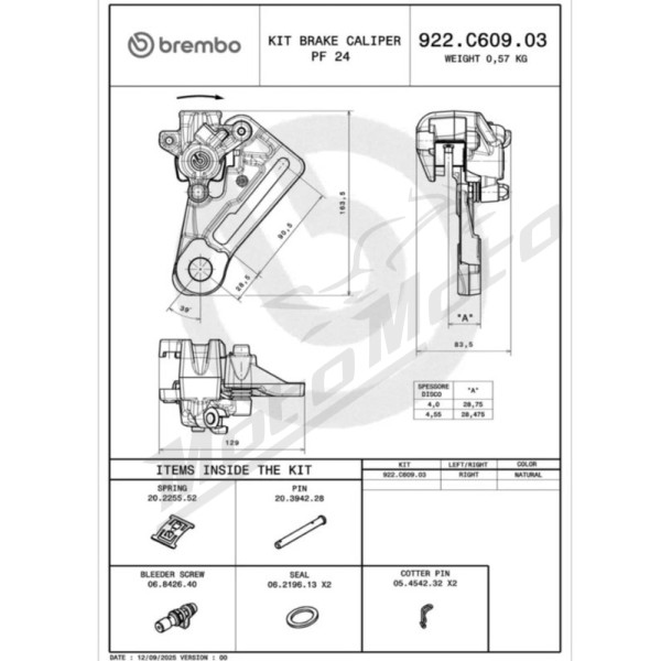 BREMBO PF24 Galinis stabdžių suportas Ø24mm