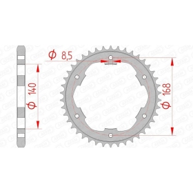 AFAM Steel Standard Rear Sprocket 525 41-42 teeth BMW F 650-800cc 08-20