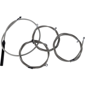 LA CHOPPERS Complete Stainless Braided Handlebar Cable/Brake Line Kit Harley Davidson 1868-1977 23-24