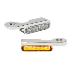 HEINZ BIKES LED Handlebar Turn Signals Chrome Harley Davidson FLS / FLSTF / FLSTN / FXSTC / FXSTS / FXSB 1340/1800 90-14