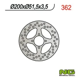 NG BRAKES Galinis fiksuotas stabdžių diskas 200mm Yamaha YFM / YFZ 350-450cc 04-06