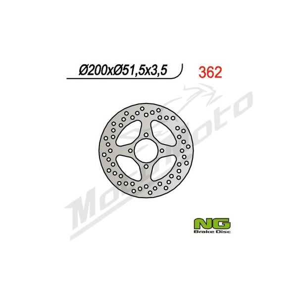 NG BRAKES Galinis fiksuotas stabdžių diskas 200mm Yamaha YFM / YFZ 350-450cc 04-06