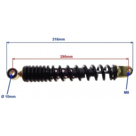 Rear shock absorber Universal 316mm Ø10 / M8