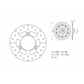 BREMBO Serie Oro Round Fixed Brake Disc Front ​​​​​​​SUZUKI UX SIXTEEN 125 2008-2011