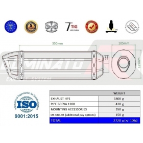 Exhaust silencer Dominator HP1 MOTO GUZZI BREVA 1200