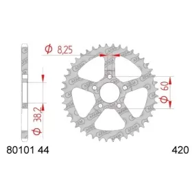 AFAM Steel Standard Rear Sprocket 420 44 teeth