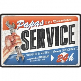 Metal tin sign PAPAS SERVICE 20x30