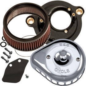 S&S CYCLE Mini Teardrop Stealth Air Cleaner Kit Harley Davidson FLDE / FLFB / FLFBS 1750-1977cc 17-25