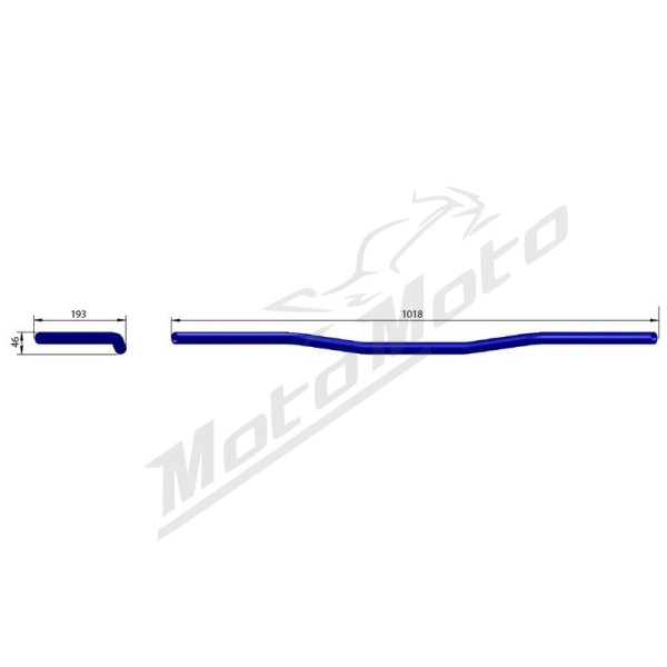 HIGHSIDER Wide Bar L11 vairas 25.4mm Harley Davidson / Honda / Kawasaki / Suzuki / Triumph / Yamaha 500-2000cc 89-16