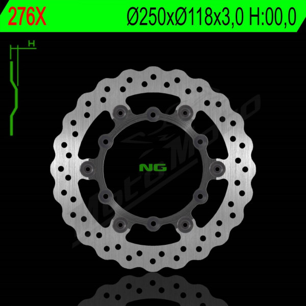 NG Front Floating Brake Disc 250X118X3,00mm Suzuki / Yamaha 125-450cc 88-17