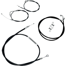 LA CHOPPERS Standard Black Vinyl Handlebar Cable/Brake Line Kit Harley Davidson 1340-1450 96-06