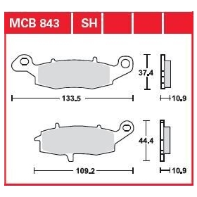 TRW SH Series Sindered Rear Brake Pads Kawasaki / Suzuki 900-2000cc 99-17