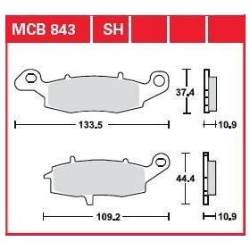 TRW SH Series Sindered Rear Brake Pads Kawasaki / Suzuki 900-2000cc 99-17