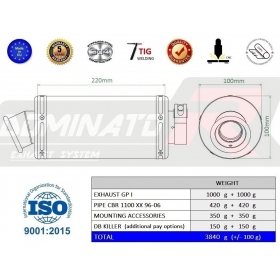Exhausts kit Dominator GP1 HONDA CBR 1100 XX 1996-2006