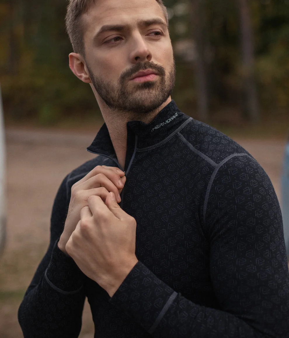 Thermowave Merino Xtreme Vyriški Termo Marškinėliai Su 1/2 Užtrauktuku