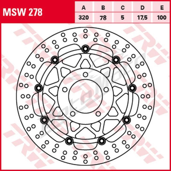 TRW ZF Front Brake Disc 320mm Triumph Speed / Tiger 1050cc 05-21