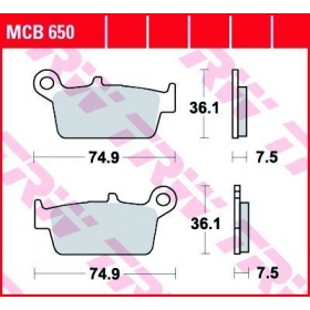 STABDŽIŲ TRINKELĖS TRW MCB650 STANDARD