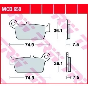 BRAKE PADS TRW MCB650 STANDARD