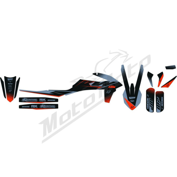 Blackbird Racing Grafikos Lipdukų kompl. KTM EXC / EXC-F / SX / SX-F 125-450cc 19-23 Pilka