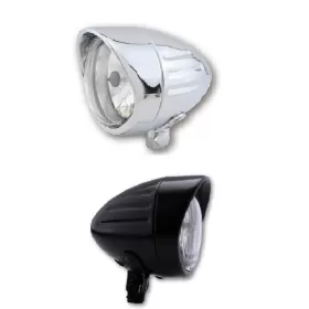 SHIN YO 90 mm Chrome Headlight Bullet Grooved Visor