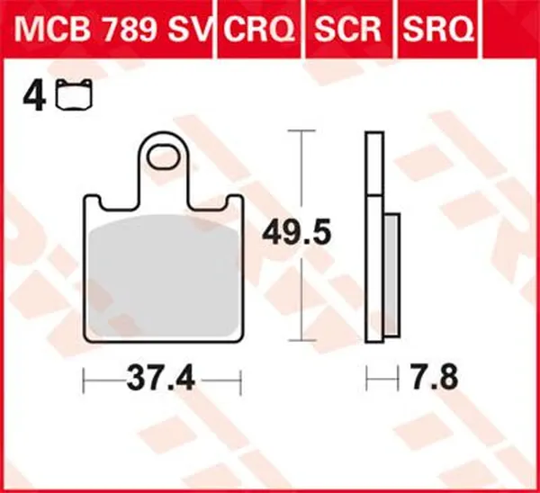 TRW SCR Series Sindered Race Brake Pads Kawasaki ZX-6R 600cc 07-16