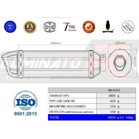 Duslintuvo kompl. Dominator HP1 HONDA CBR 1000 RR Fireblade SP2 SC77 2017-2019
