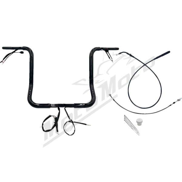 FAT BAGGERS INC. Round Top Handlebar Kit Black 91.5x40.5cm Harley Davidson FLHLT / FLHX / FLHXL / FLHXSE 1923-1977 23-26