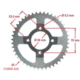 Rear sprocket Junak RX125 ONE 2020->