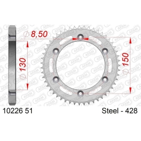 AFAM Steel Standard Rear Sprocket 428 51 teeth HONDA XLR 125 97-98