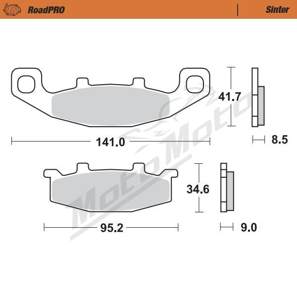 MOTO-MASTER Roadpro Rear Brake Pads Kawasaki GPX / GPZ / ZR / ZZR 400-1100 86-99