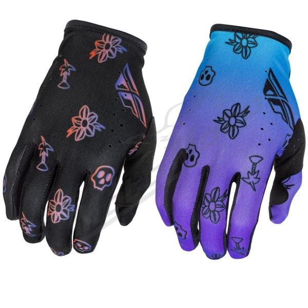 FLY RACING Lite Outline Special Edition Youth Gloves - Black/Red/Purple