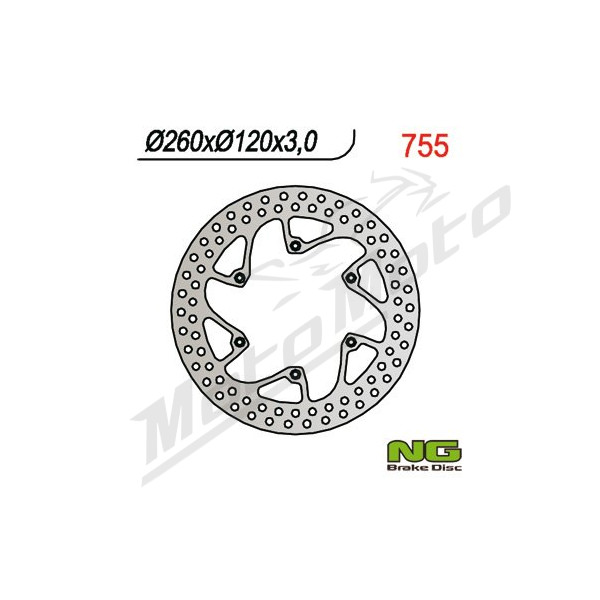 NG BRAKES Priekinis fiksuotas stabdžių diskas 260mm Husaberg / Husqvarna / Kawasaki 125-610cc 92-99