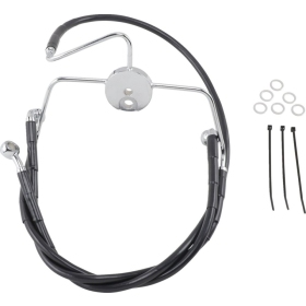 DRAG SPECIALTIES Extended Length Black Vinyl Brake Line Kit Harley Davidson FLHR / FLHRC / FLHRCI / FLHRI 1340-1800cc 94-07