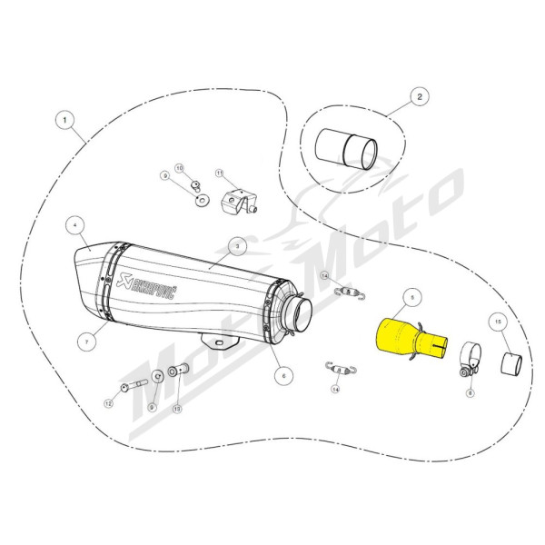 AKRAPOVIC Mid, Y Pipe Stainless Steel Piaggio MP3 500 10-20