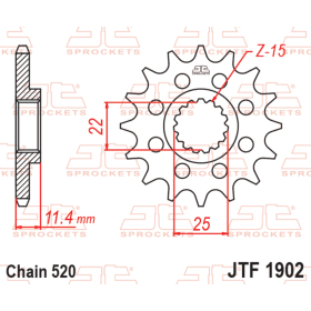 JT Grandinės komplektas 520HDS 17/40 KTM Supermoto 660 05-06
