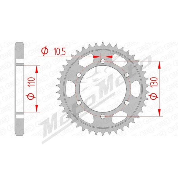 AFAM Steel Standard Rear Sprocket 530 39-45 teeth KAWASAKI GPX / GPZ 600 85-97