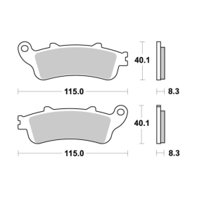 Sbs Brakepads Sintered rear Honda CB / CBR / NT / VFR / VT / VTX / XL 650-1800cc 96-18