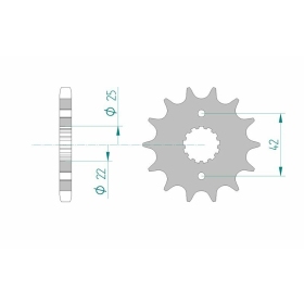 AFAM Steel Standard Front Sprocket 24500 - 530 14-16 teeth KAWASAKI Z / GPZ / GPX 400-600cc 79-97