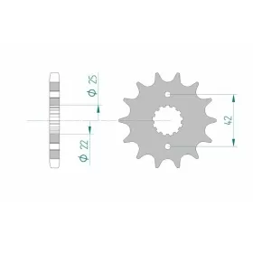 AFAM plieninė standartinė priekinė žvaigždutė 24500 - 530 14-16 dantukų KAWASAKI Z / GPZ / GPX 400-600cc 79-97