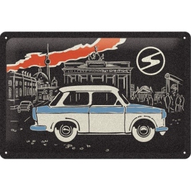 Metal tin sign TRABANT BERLIN BLACK 20x30