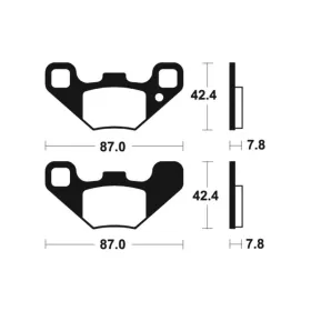 TECNIUM MX/ATV stabdžių trinkelės MO405 Polaris RZR 170 09-16