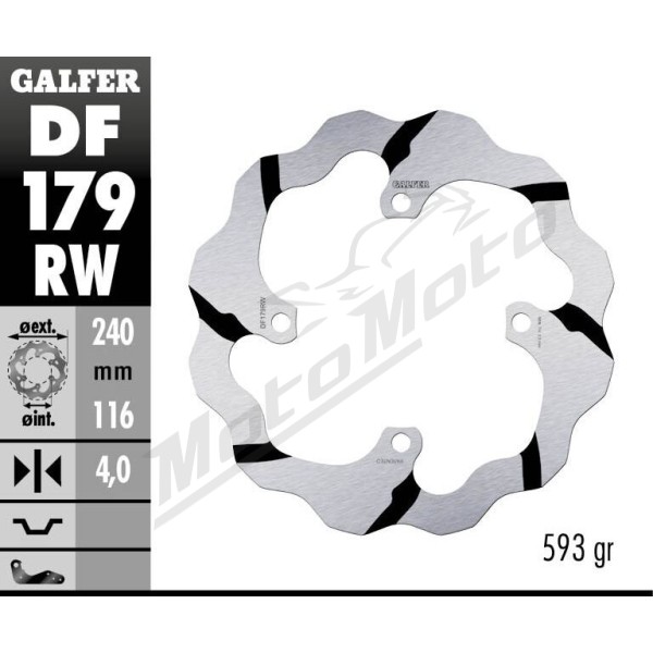 GALFER BRAKE ROTOR FIXED WAVE GROOVED Kawasaki KX 250-450cc 15-19