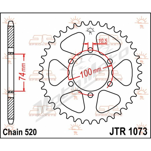 JT SPROCKETS Rear Sprocket Steel 520 Hyosung GV 250 04-19