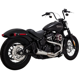 VANCE & HINES 2-into-1 Upsweep Exhaust System Silver Harley Davidson FXST / FXLRS / FLDE / FXBB 1750-1923cc 18-24