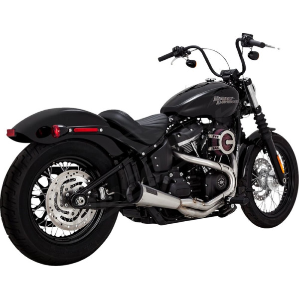 VANCE & HINES 2-into-1 Upsweep Exhaust System Silver Harley Davidson FXST / FXLRS / FLDE / FXBB 1750-1923cc 18-24
