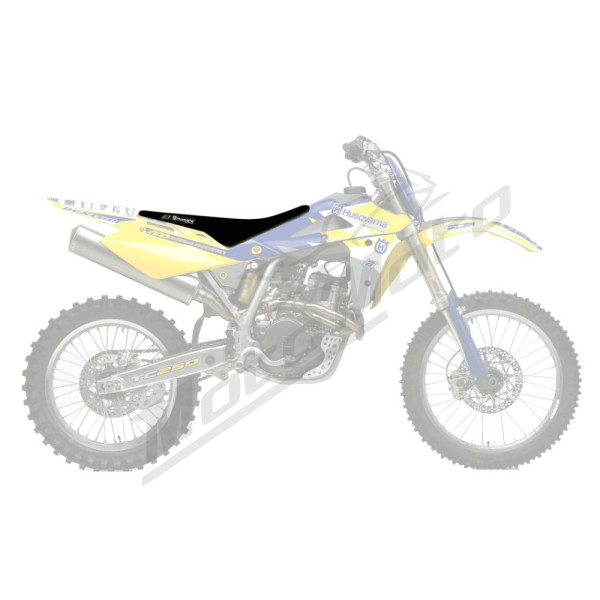 Blackbird sėdynės užvalkalas DOUBLE GRIP 3 Husqvarna CR / WR / TE / TC 125-510cc 05-13 juoda/geltona