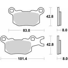 SBS Galinės stabdžių trinkelės 1001PSI Can Am Defender / Traxter 427-976 16-23